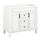 36'' Modern Bathroom Vanity with Top Sink and Mirror Cabinet,2 Doors and 2 Drawers