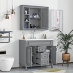 36'' Modern Bathroom Vanity with Top Sink and Mirror Cabinet,2 Doors and 2 Drawers