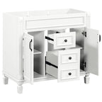 36'' Modern Bathroom Vanity with Top Sink and Mirror Cabinet,2 Doors and 2 Drawers