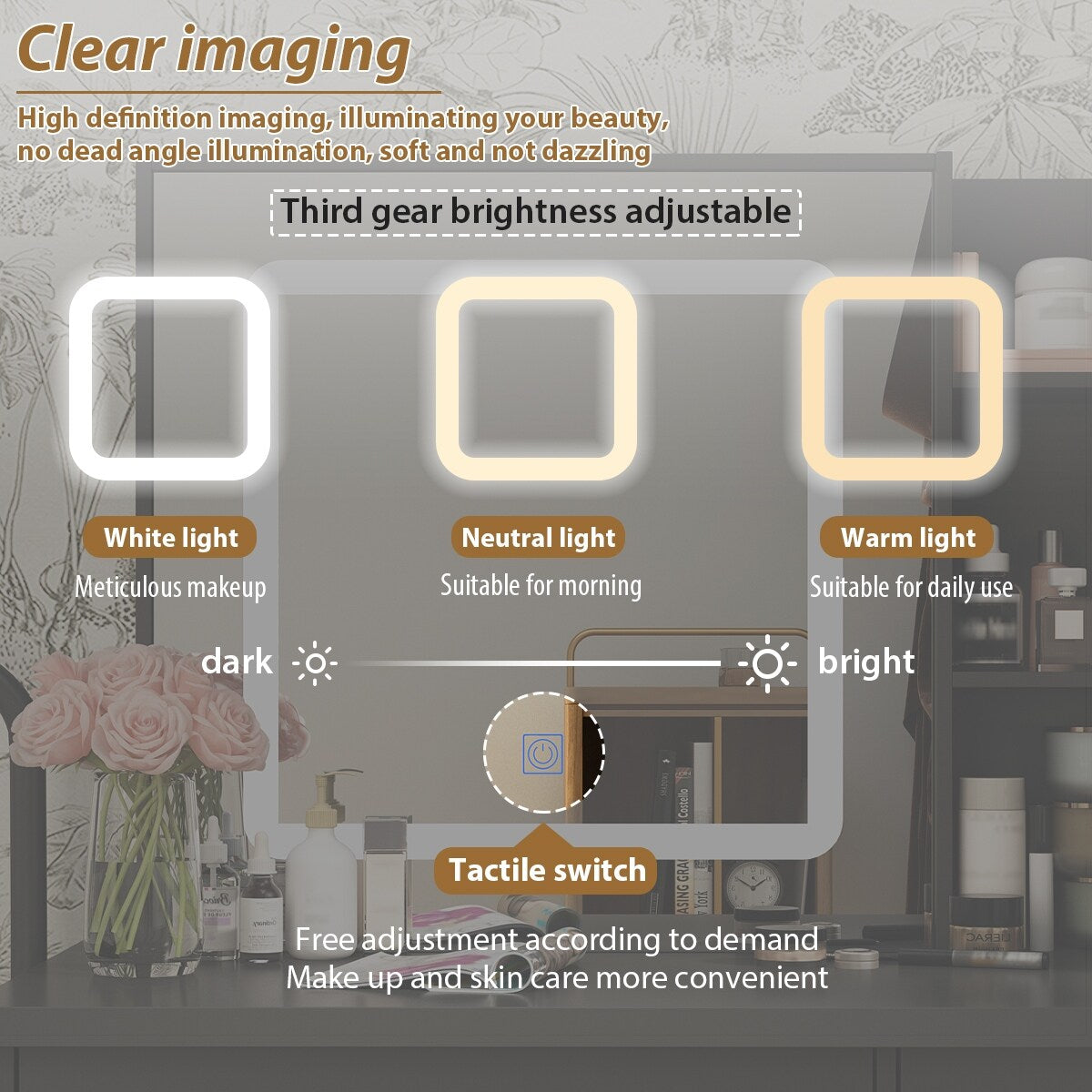 39.4'' W Dresser Makeup Vanity Set with Stool and Mirror Room