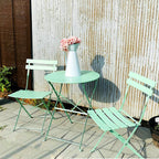 3pc Metal Folding Bistro Set, Weather-Resistant Outdoor/Indoor Conversation Set for Patio, Yard, Garden