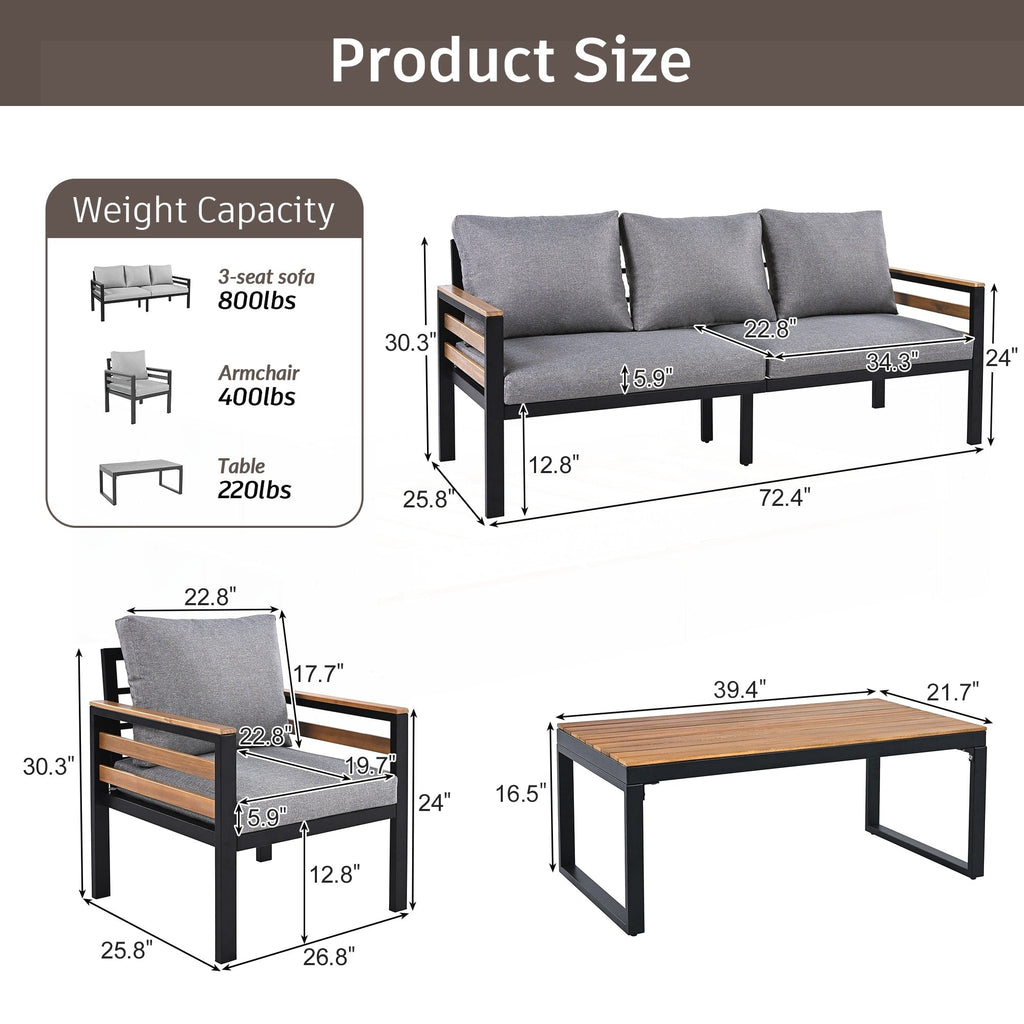 4-Piece Outdoor Furniture Sofa Set