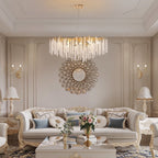 40 in. Gold Modern Crystal Chandelier Tree Branches Rectangular Chandelier Kitchen Island Pendent Light for Dining Room