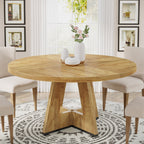 47 Round Dining Table for 4, Farmhouse Kitchen Table Small Dinner Table Wood Kitchen Table for Dining Room Living Room
