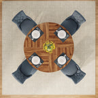 47 Round Dining Table for 4, Farmhouse Kitchen Table Small Dinner Table Wood Kitchen Table for Dining Room Living Room