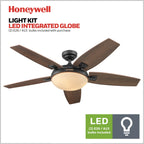48 Honeywell Carmel Ceiling Fan with Integrated Light and Remote