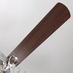 48 Modern Reversible 5-Blade Crystal Flush Mount Ceiling Fan with Remote