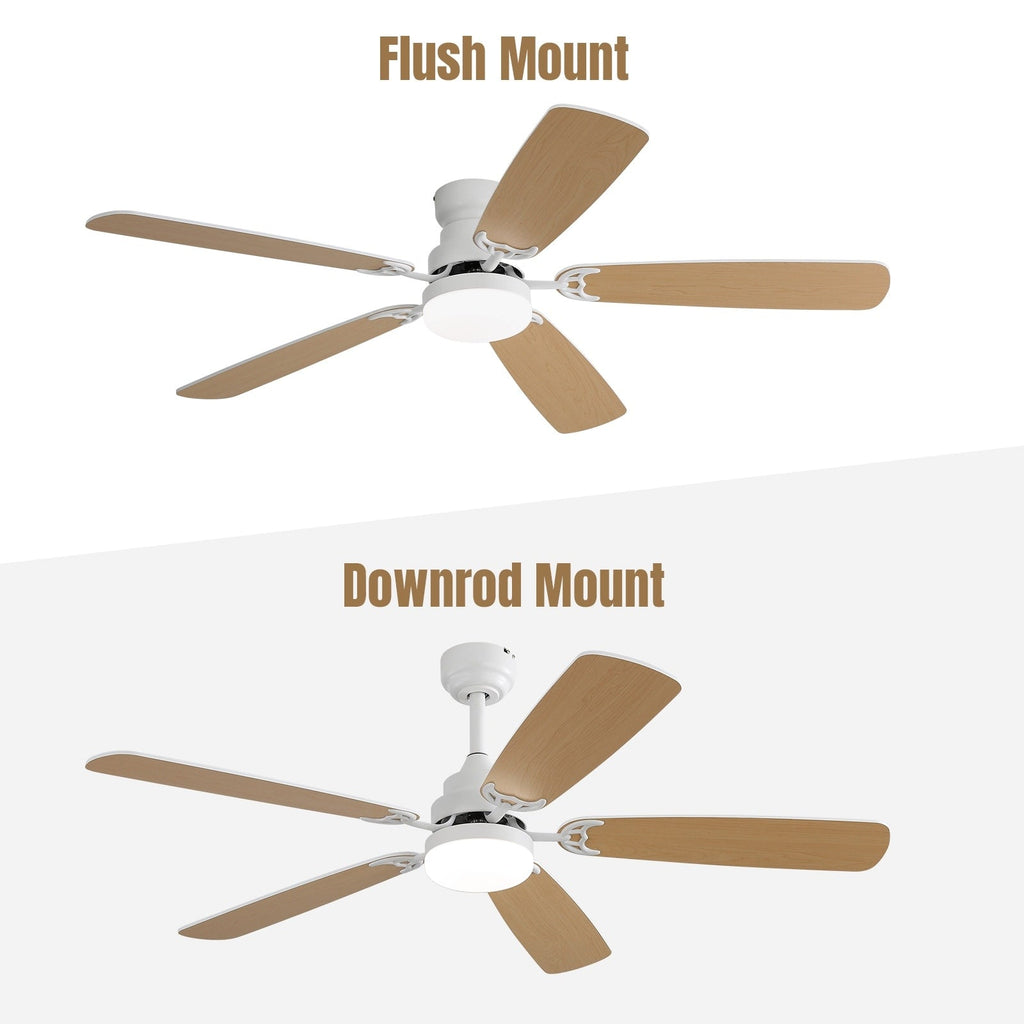 48 and 52 Integrated LED Ceiling Fan with Light and Remote, Reversible DC Motor