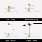 48 and 52 Integrated LED Ceiling Fan with Light and Remote, Reversible DC Motor