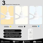 48 and 52 Integrated LED Ceiling Fan with Light and Remote, Reversible DC Motor