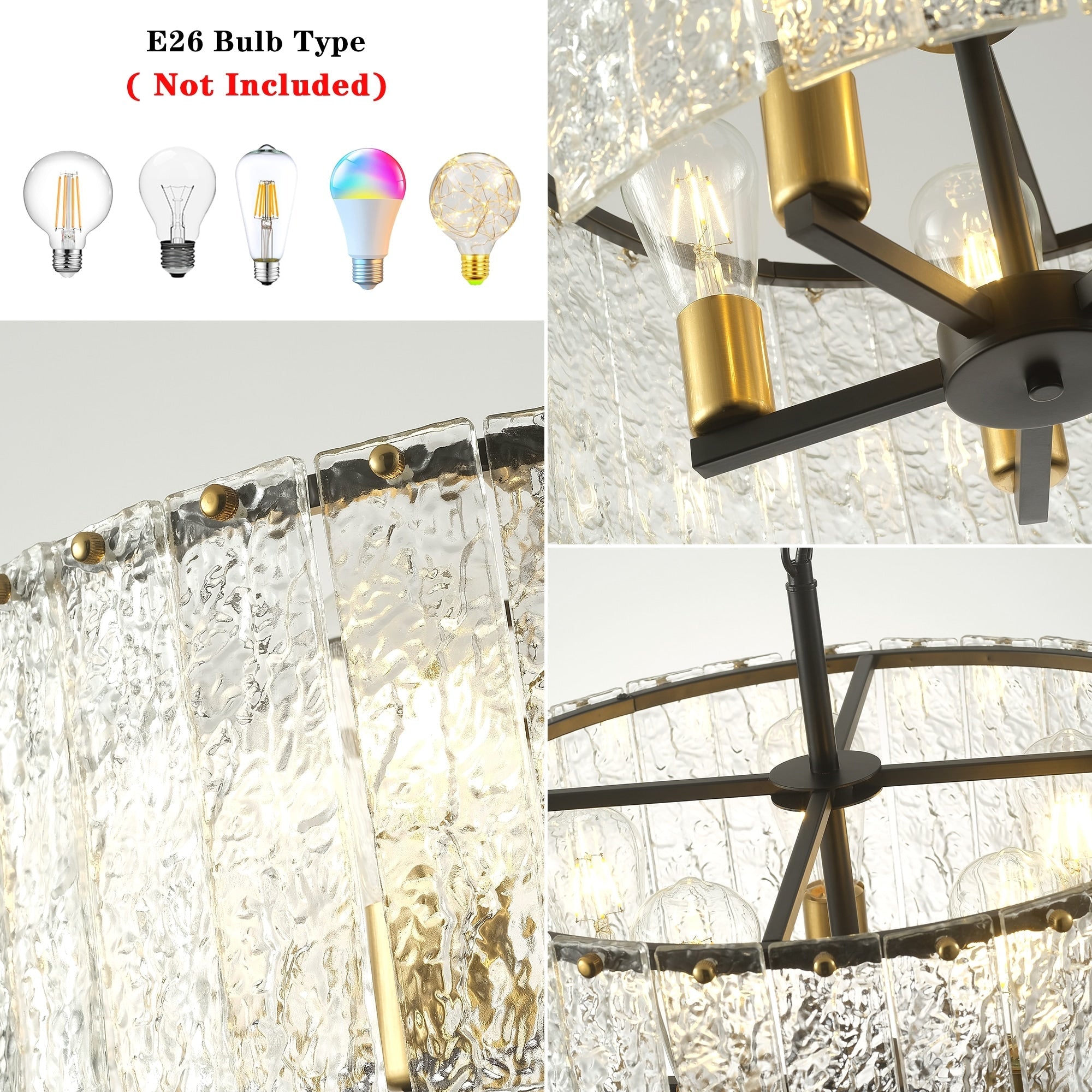 5-Light Modern Round Drum Chandelier, Classic Semi Flush Mount Chandelier, Kitchen Island Pendant Light for Dining Room