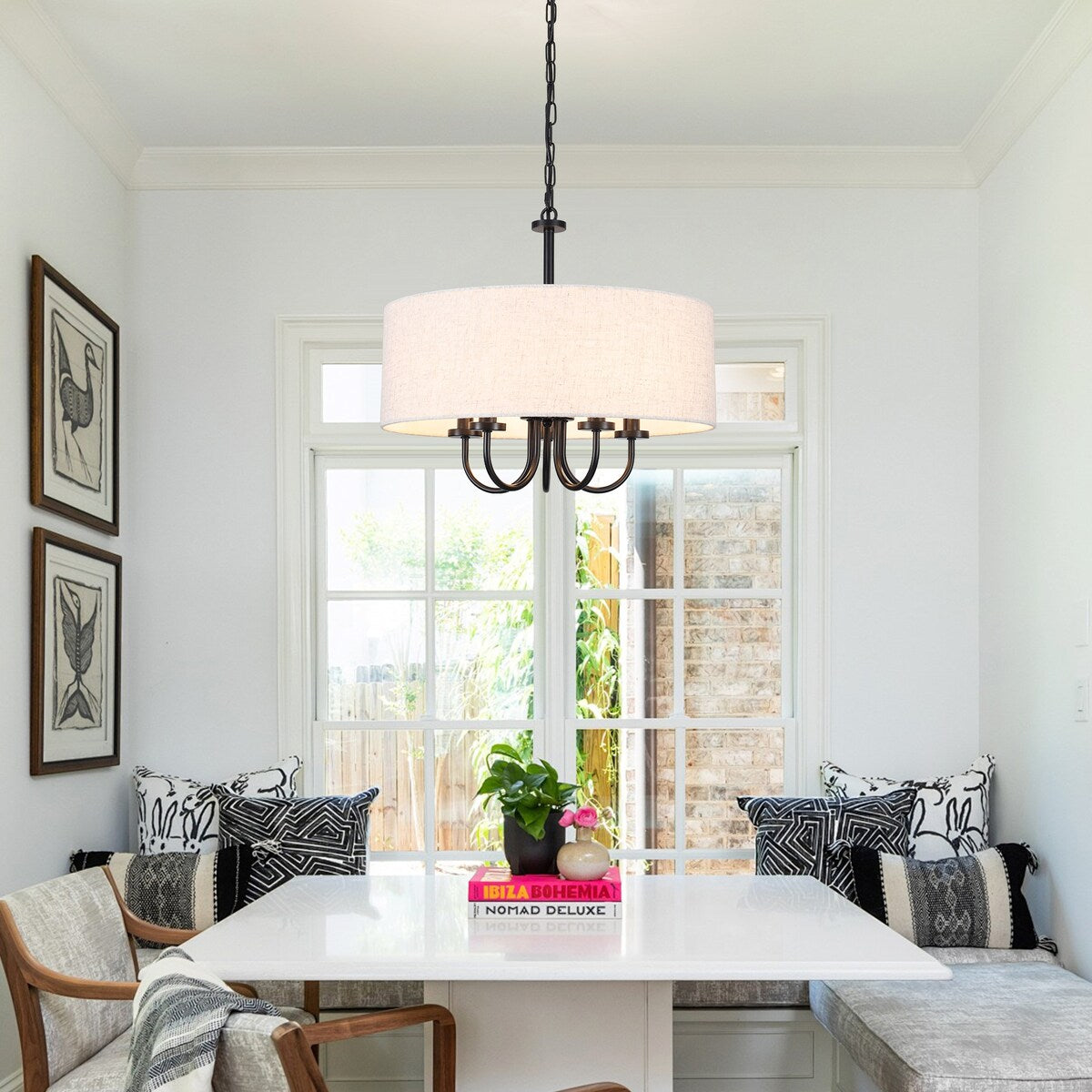 5-Light Modern Semi Flush Mount Ceiling Light for Dining Room Bedrooms Living Room - N/A