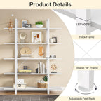 5-Tier Bookshelf, Vintage Industrial Style Bookcase