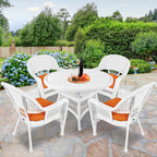 5-piece White Resin Wicker Dining Set