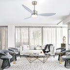 52 Inch LED Ceiling Fan with Lights Remote(3-Blade)