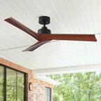 52 inch Modern Solid Wood / ABS Ceiling Fan With Remote Control(No Light),6 WInd Speed,Reversible Airflow