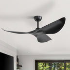 52 inch Modern Solid Wood / ABS Ceiling Fan With Remote Control(No Light),6 WInd Speed,Reversible Airflow