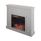 52 Shiplap Wall Mantel with 3D Fireplace Insert