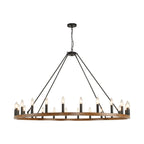 54-inch Round Wagon Wheel 24-light Chandelier