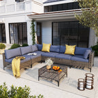 6 - Person Outdoor Sectional Seating Group with Cushions