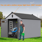 6 ft x 4 ft/6 ft x 8 ft/8 ft x 6 ft/8 ft x 10 ft All-Weather Resin Outdoor Plastic Storage Shed w/Floor, Spire Tool Shed