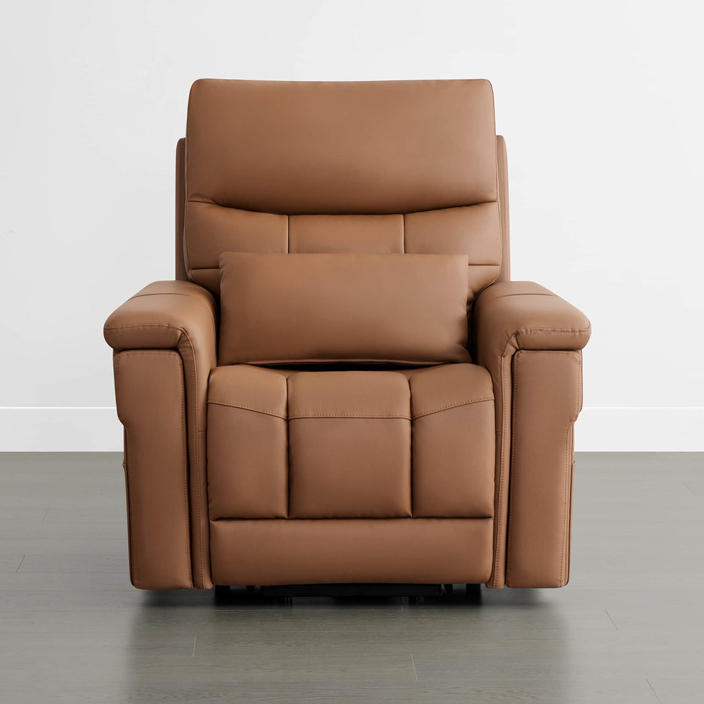 Addy Genuine Leather Lift Assist Power Recliner With Heat Massage
