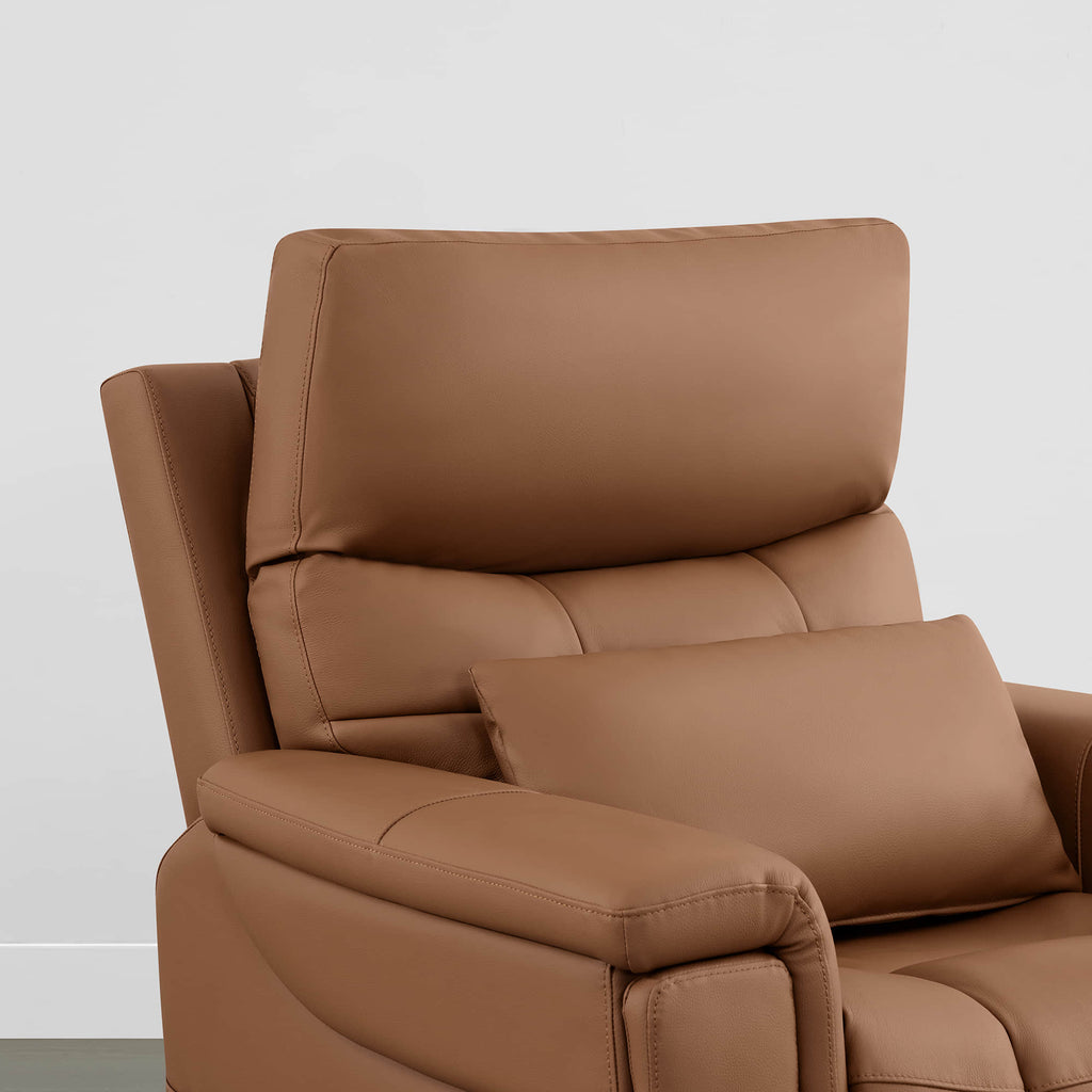 Addy Genuine Leather Lift Assist Power Recliner With Heat Massage