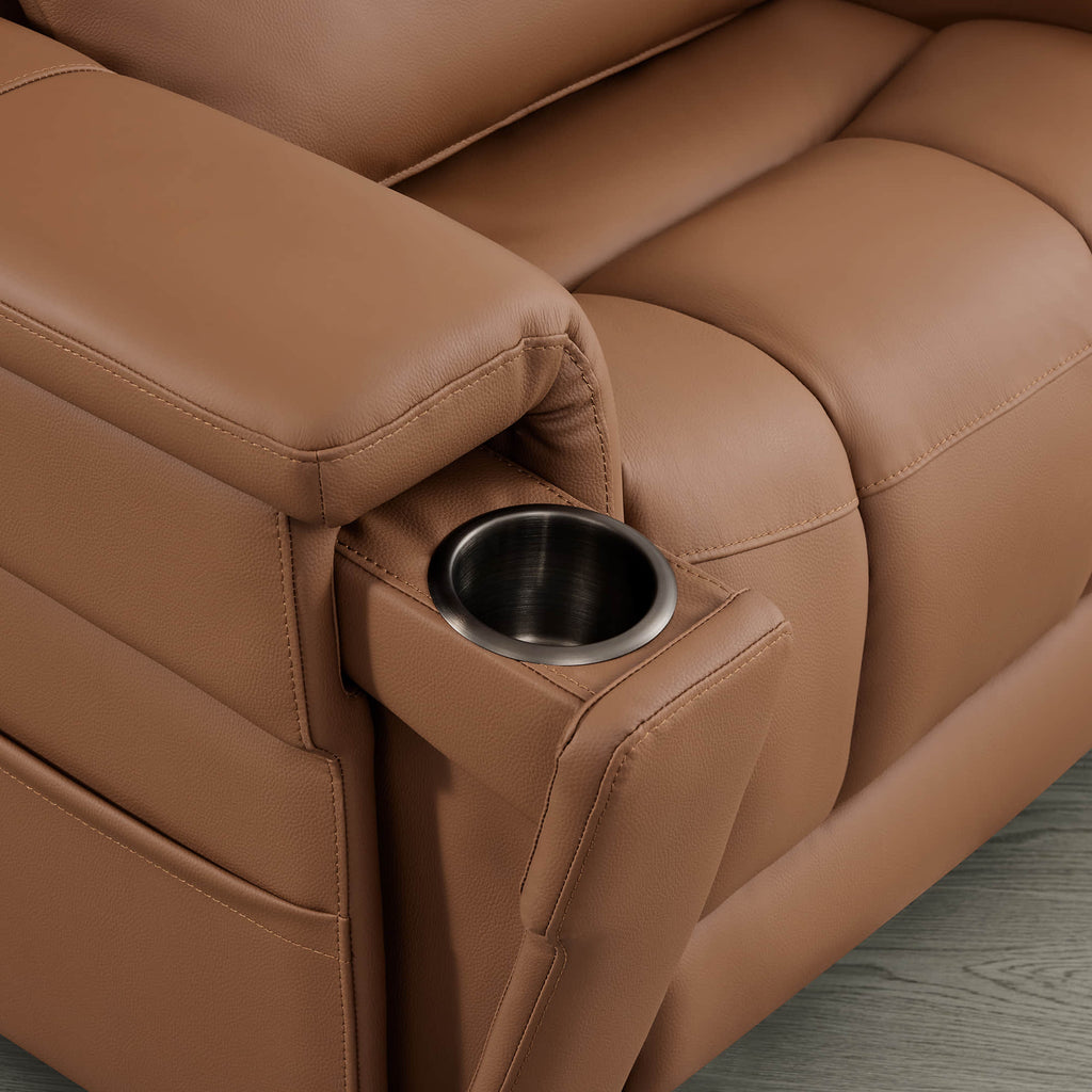 Addy Genuine Leather Lift Assist Power Recliner With Heat Massage