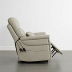 Addy Genuine Leather Lift Assist Power Recliner With Heat Massage