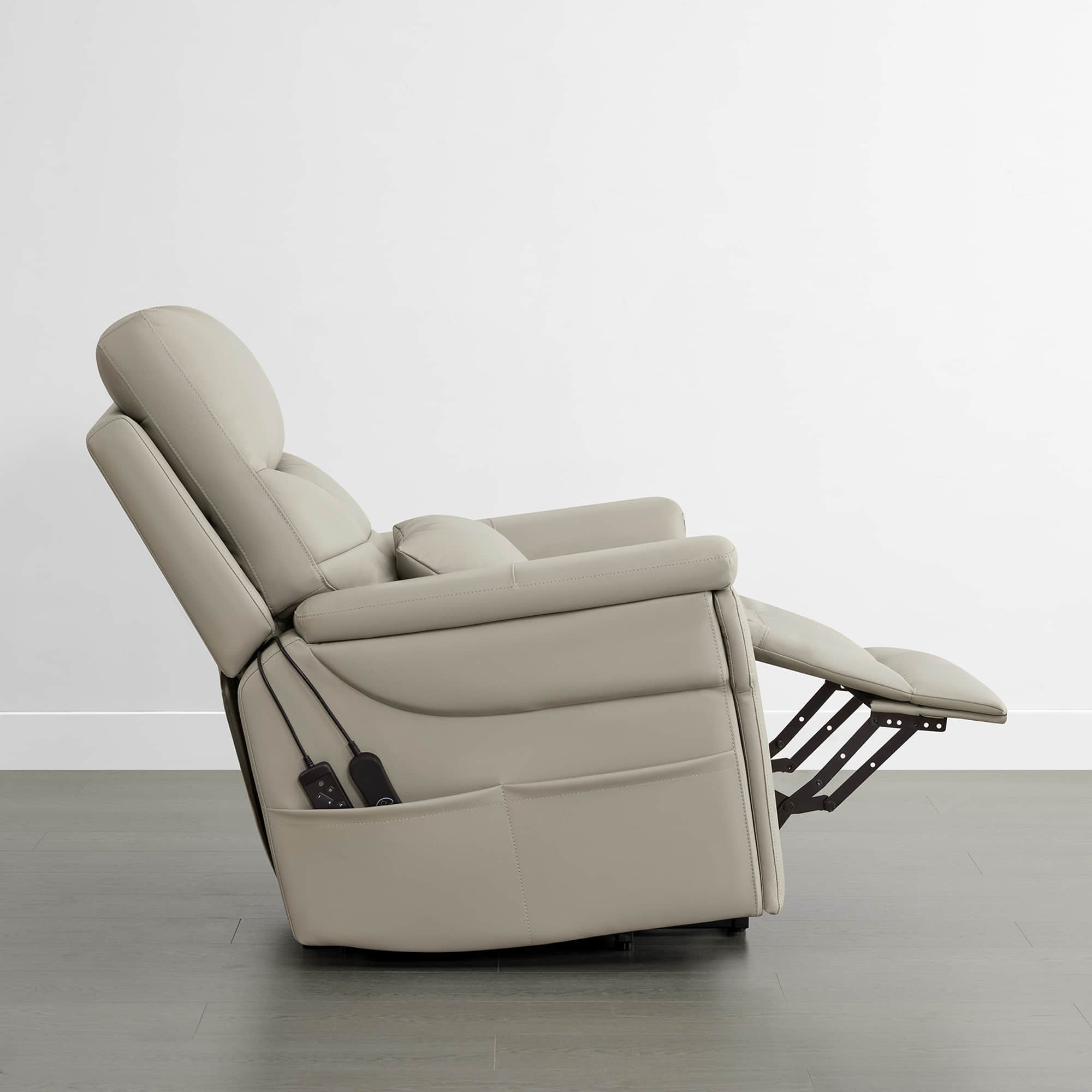 Addy Genuine Leather Lift Assist Power Recliner With Heat Massage
