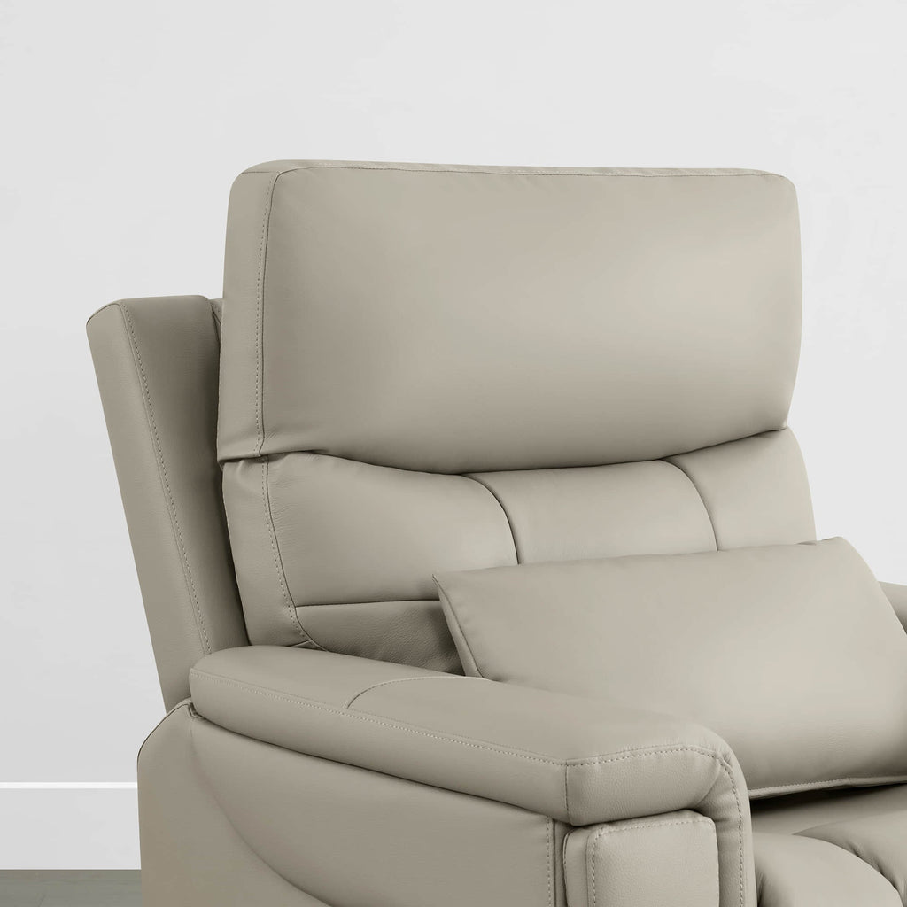 Addy Genuine Leather Lift Assist Power Recliner With Heat Massage