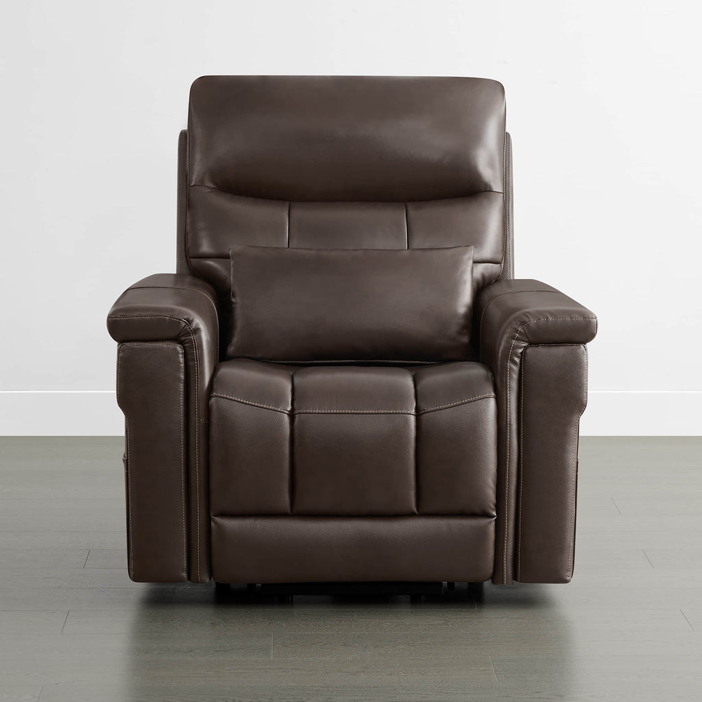 Addy Genuine Leather Lift Assist Power Recliner With Heat Massage