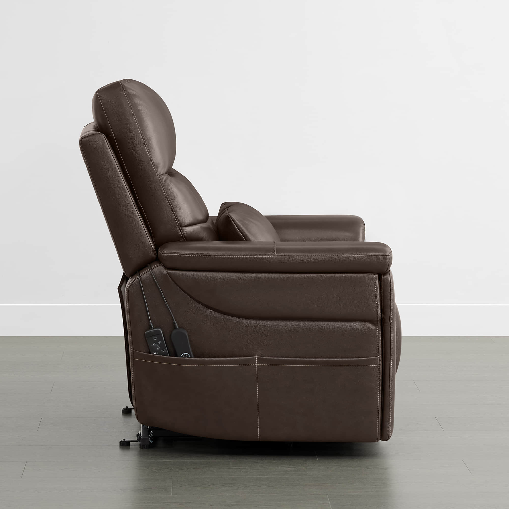 Addy Genuine Leather Lift Assist Power Recliner With Heat Massage