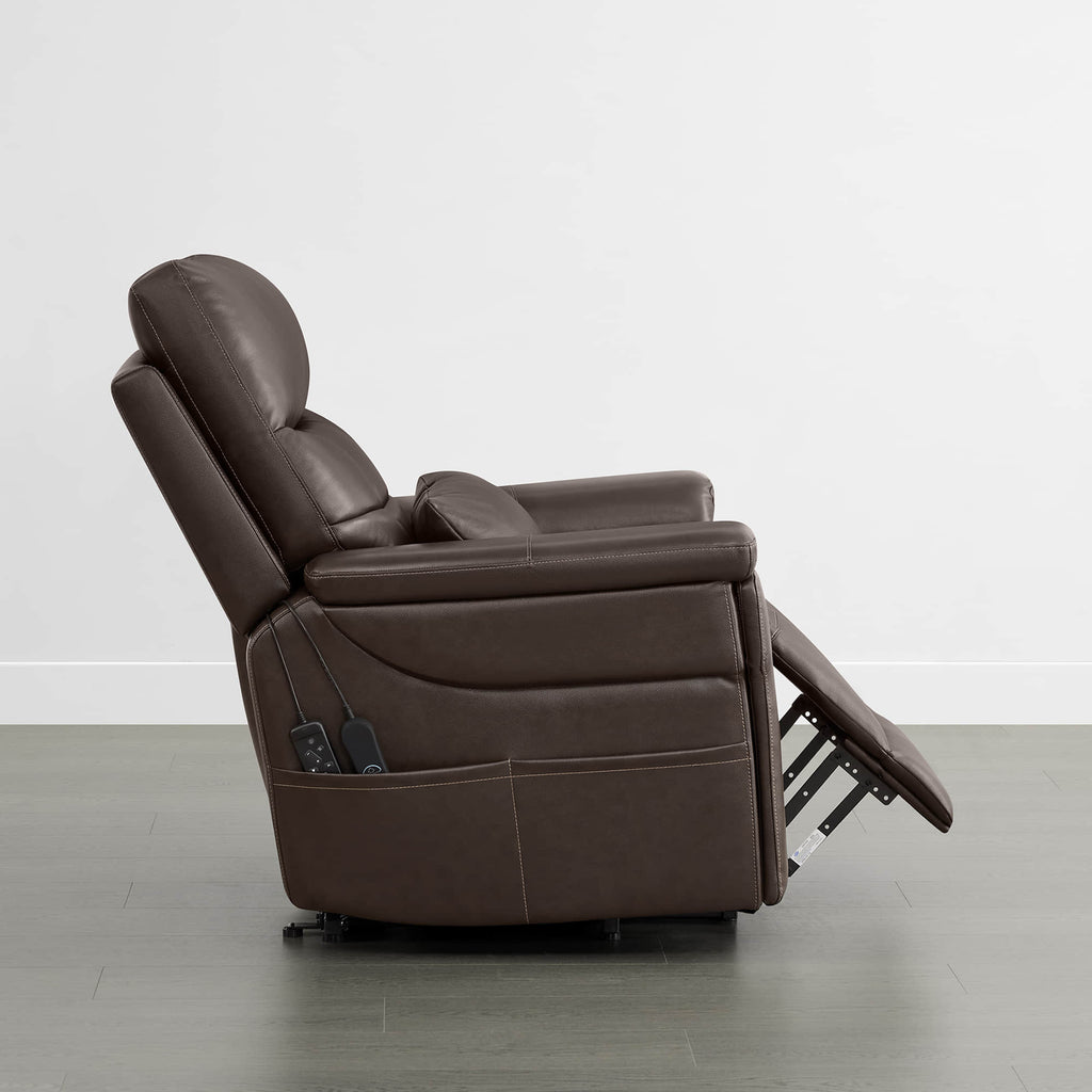 Addy Genuine Leather Lift Assist Power Recliner With Heat Massage
