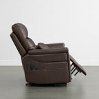 Addy Genuine Leather Lift Assist Power Recliner With Heat Massage