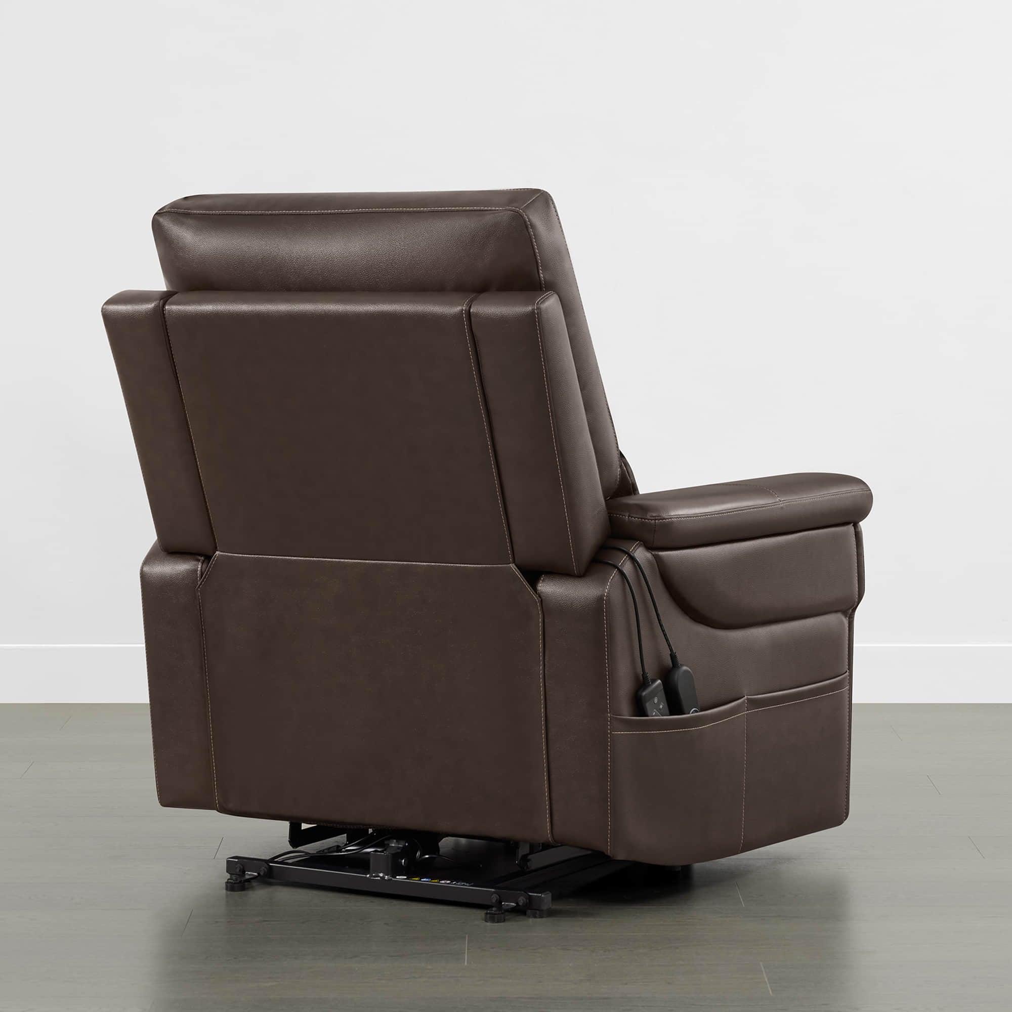 Addy Genuine Leather Lift Assist Power Recliner With Heat Massage