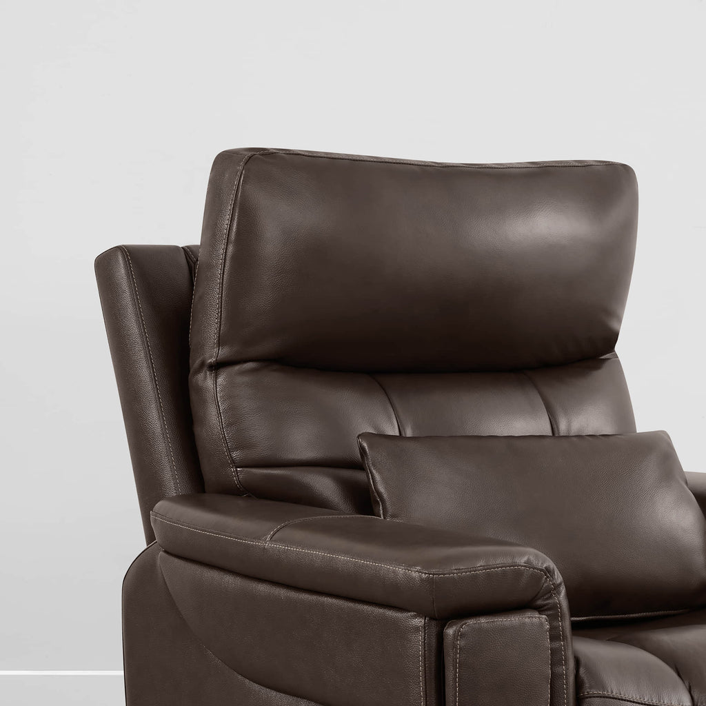 Addy Genuine Leather Lift Assist Power Recliner With Heat Massage