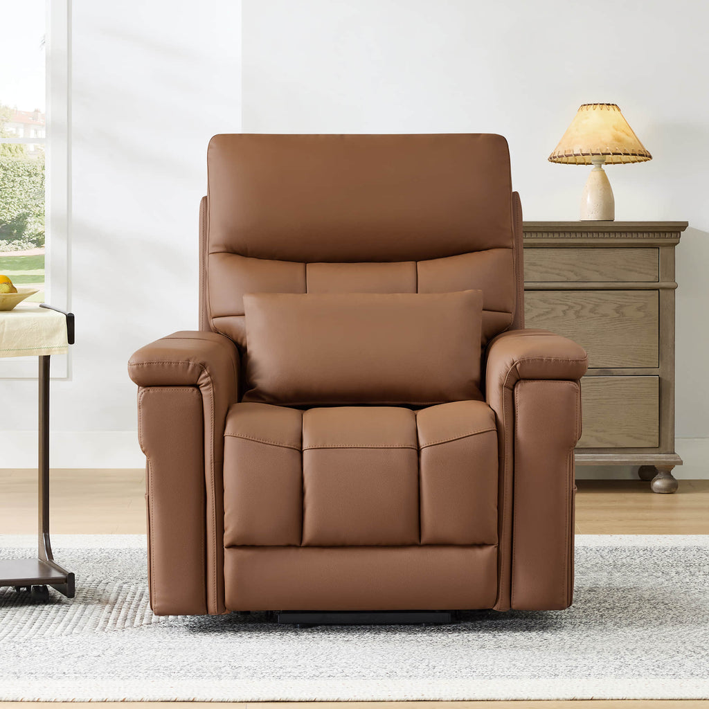 Addy Genuine Leather Lift Assist Power Recliner With Heat Massage