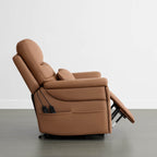 Addy Genuine Leather Lift Assist Power Recliner With Heat Massage