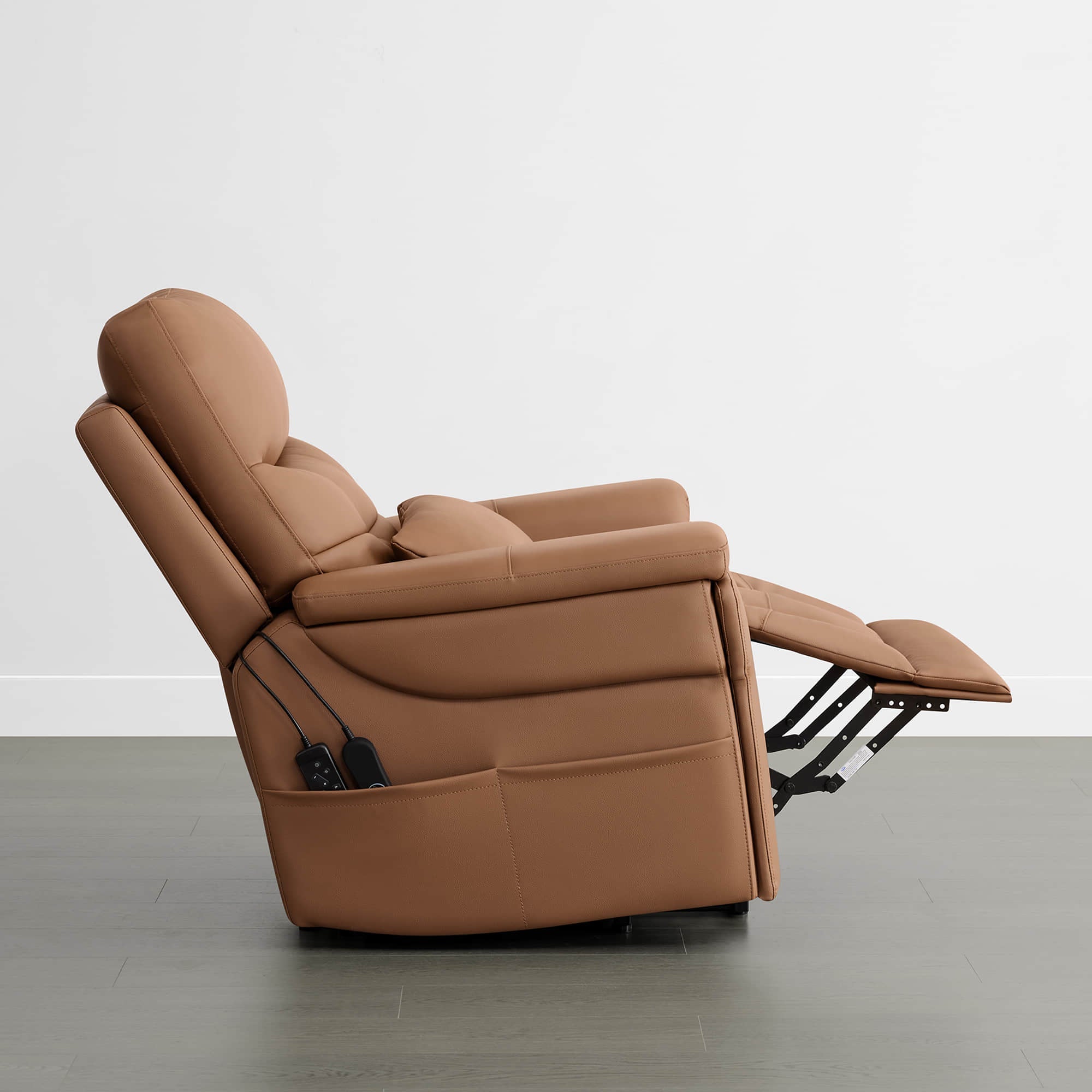Addy Genuine Leather Lift Assist Power Recliner With Heat Massage