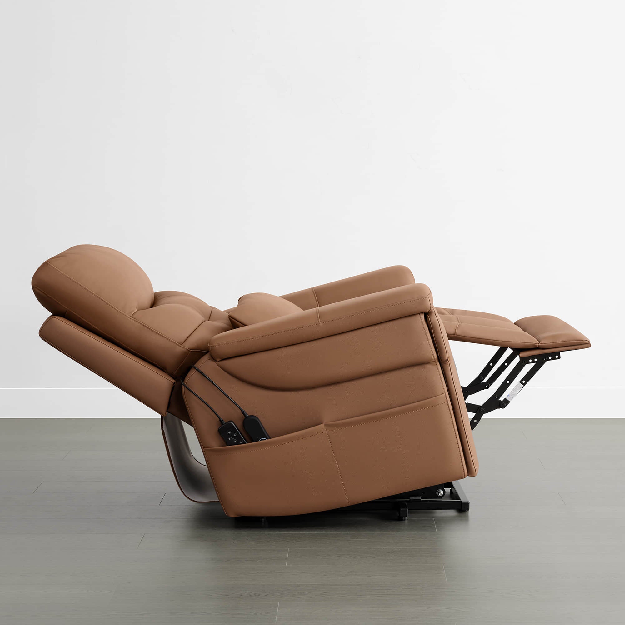 Addy Genuine Leather Lift Assist Power Recliner With Heat Massage