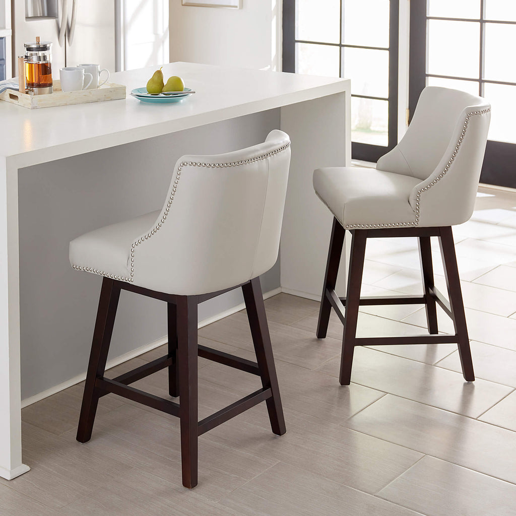 Asher Swivel Nailhead Trim Bar & Counter Stools