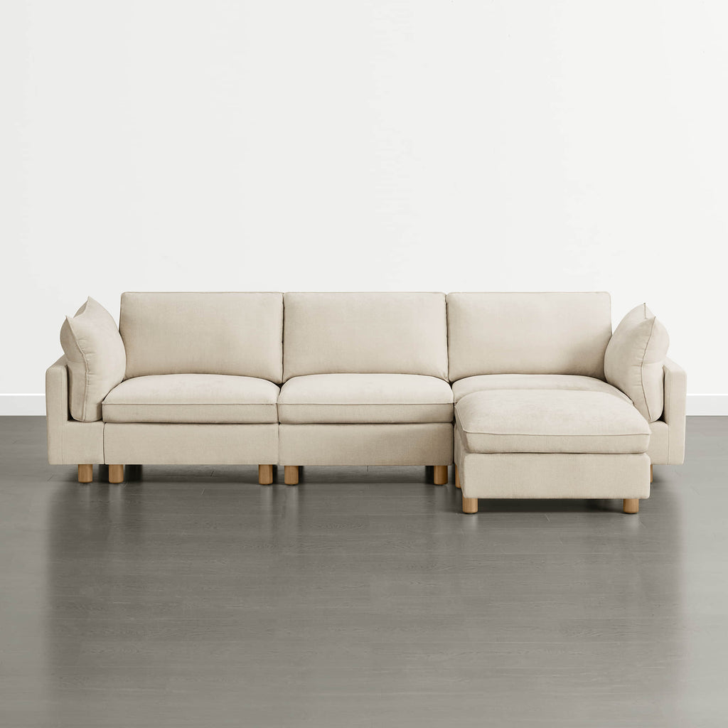 Brendon Modular 4-Seat Sectional Sofa with Wood Leg