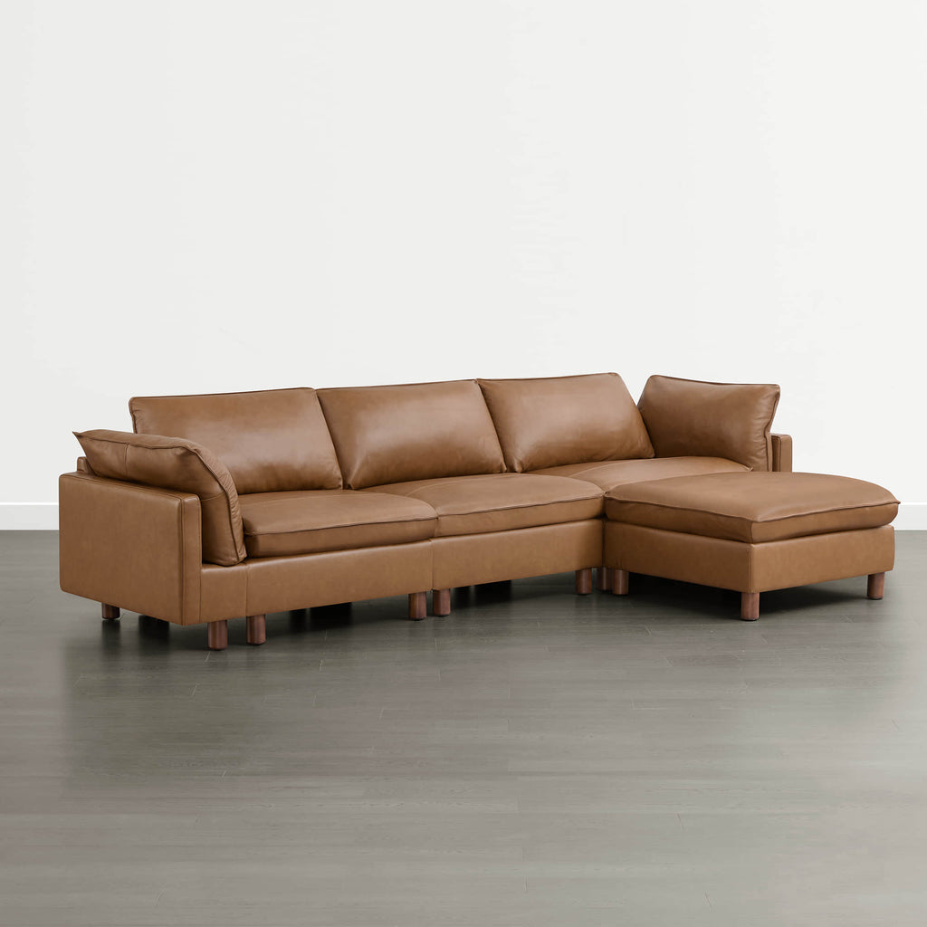 Brendon Modular 4-Seat Sectional Sofa with Wood Leg
