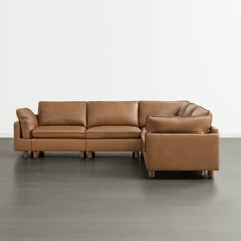 Brendon Modular Corner Sectional Sofa with Wood Leg