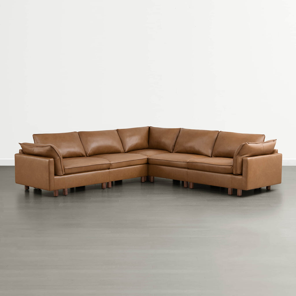 Brendon Modular Corner Sectional Sofa with Wood Leg