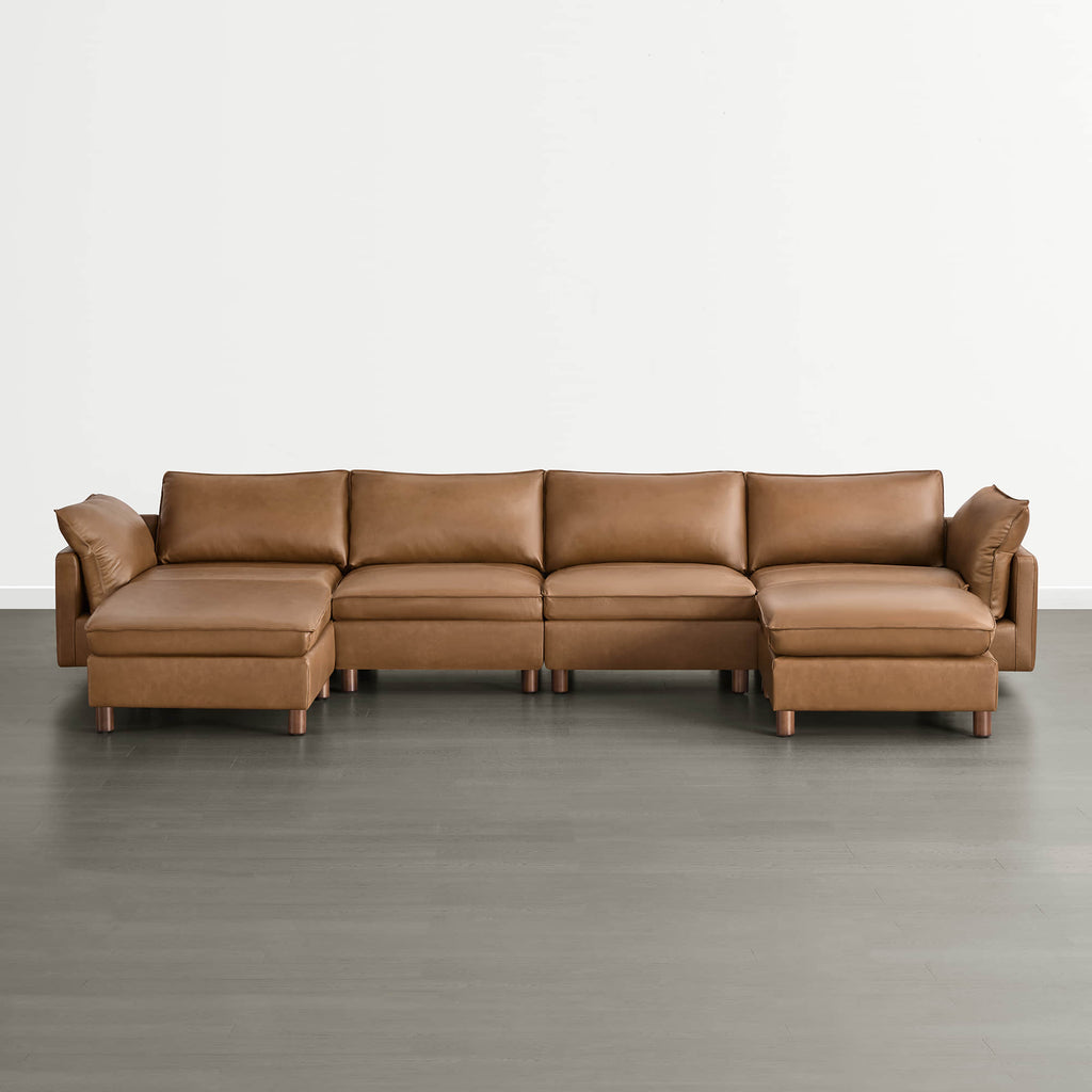 Brendon Modular 6-Seat Sectional Sofa with Wood Leg