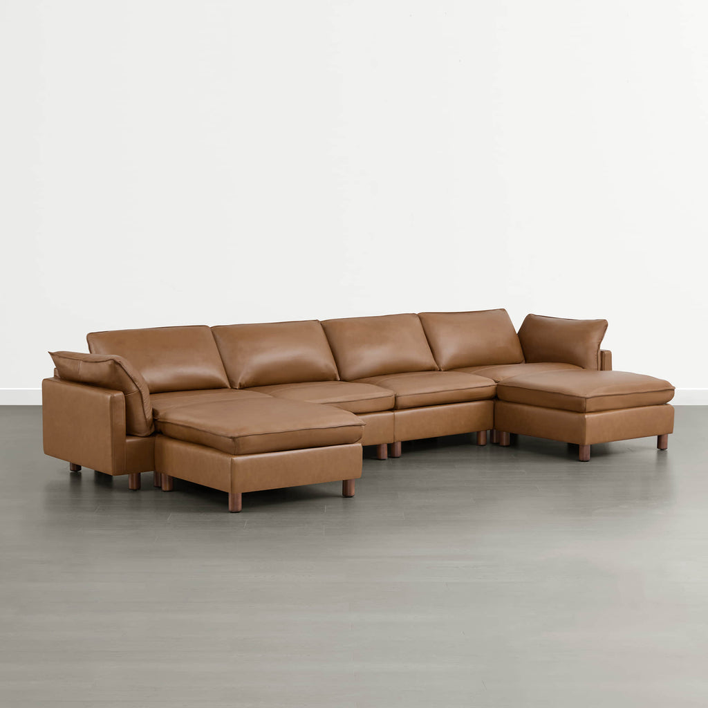 Brendon Modular 6-Seat Sectional Sofa with Wood Leg