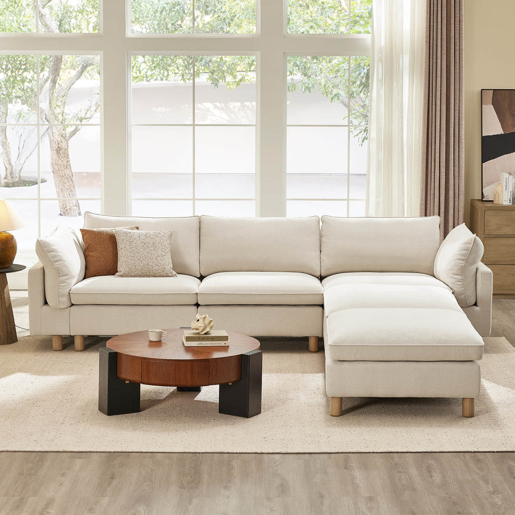 Brendon Modular 4-Seat Sectional Sofa with Wood Leg