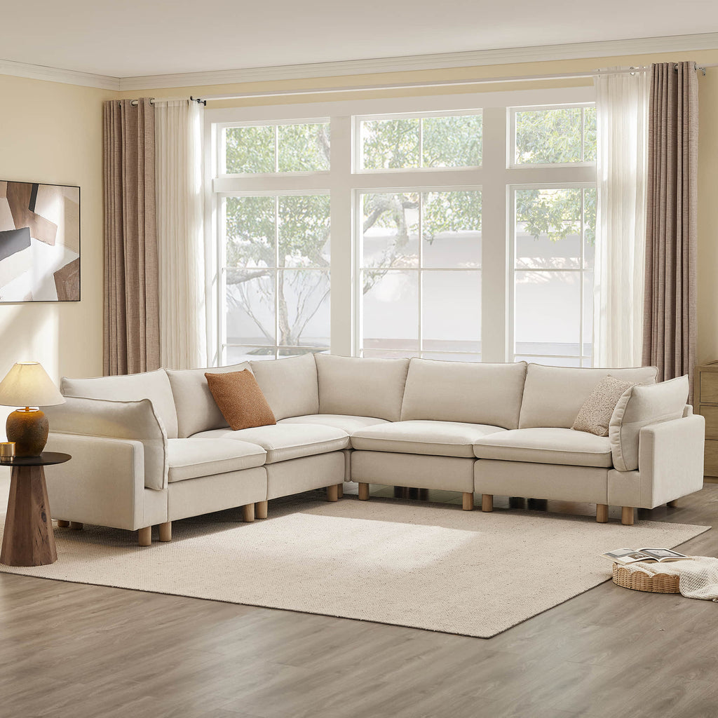 Brendon Modular Corner Sectional Sofa with Wood Leg